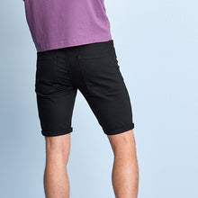 Load image into Gallery viewer, Black Skinny Fit Denim Shorts