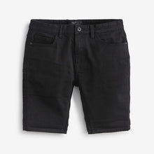 Load image into Gallery viewer, Black Skinny Fit Denim Shorts