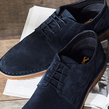 Load image into Gallery viewer, Navy Blue Suede Desert Shoes
