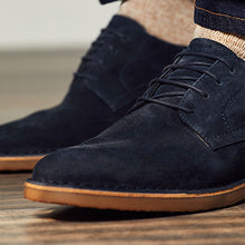 Load image into Gallery viewer, Navy Blue Suede Desert Shoes
