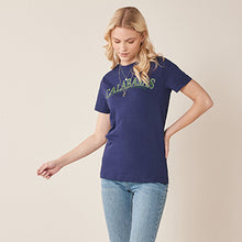 Load image into Gallery viewer, Navy Blue Calabasas Graphic Short Sleeve Crew Neck T-Shirt