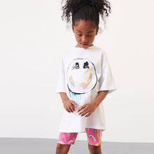 Load image into Gallery viewer, Pink Rainbow Splat Oversized T-Shirt And Shorts Set (3-12yrs)