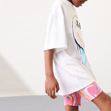 Load image into Gallery viewer, Pink Rainbow Splat Oversized T-Shirt And Shorts Set (3-12yrs)