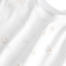 Load image into Gallery viewer, White Daisy Crochet T-Shirt (3-12yrs)