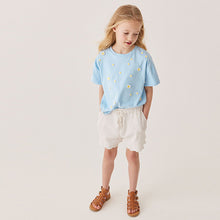 Load image into Gallery viewer, Blue Daisy Crochet T-Shirt (3-12yrs)