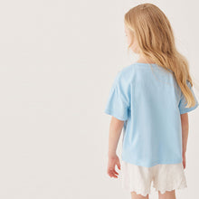 Load image into Gallery viewer, Blue Daisy Crochet T-Shirt (3-12yrs)