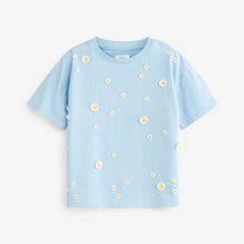 Load image into Gallery viewer, Blue Daisy Crochet T-Shirt (3-12yrs)