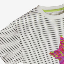 Load image into Gallery viewer, White Stripe Flippy Sequin Star T-Shirt (3-12yrs)