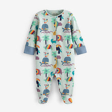 Load image into Gallery viewer, Green Elephant Baby 3 Pack Sleepsuits (0mths-18mths)