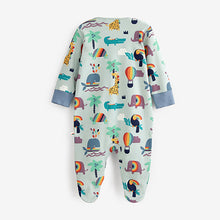 Load image into Gallery viewer, Green Elephant Baby 3 Pack Sleepsuits (0mths-18mths)