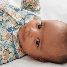 Load image into Gallery viewer, Blue Elephant Print Woven Collared Baby Pyjama Sleepsuit (0-18mths)