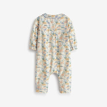 Load image into Gallery viewer, Blue Elephant Print Woven Collared Baby Pyjama Sleepsuit (0-18mths)