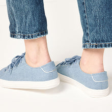 Load image into Gallery viewer, Denim Baseball Canvas Trainers
