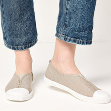 Load image into Gallery viewer, Neutral Cream Slip-On Canvas Shoes