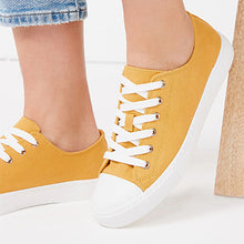 Load image into Gallery viewer, Ochre Yellow Baseball Canvas Trainers