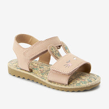Load image into Gallery viewer, Pink Leather Bunny Little Luxe™ Sandals (Younger Girls)