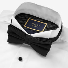 Load image into Gallery viewer, White Slim Fit Single Cuff Dress Shirt and Bow Tie Set