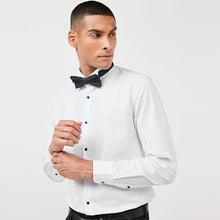 Load image into Gallery viewer, White Slim Fit Single Cuff Dress Shirt and Bow Tie Set