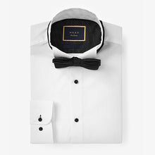 Load image into Gallery viewer, White Slim Fit Single Cuff Dress Shirt and Bow Tie Set