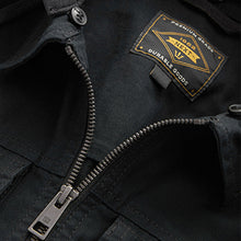 Load image into Gallery viewer, Black Cotton Shacket With Detachable Jersey Hood