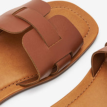 Load image into Gallery viewer, Tan Brown Forever Comfort® Leather Mule Flat Sandals