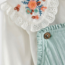 Load image into Gallery viewer, Mint Green Blouse And Pinafore Set (3mths-6yrs)