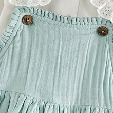 Load image into Gallery viewer, Mint Green Blouse And Pinafore Set (3mths-6yrs)