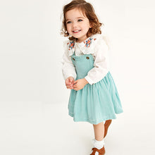 Load image into Gallery viewer, Mint Green Blouse And Pinafore Set (3mths-6yrs)