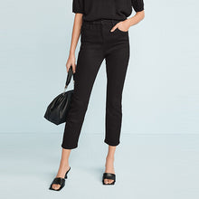 Load image into Gallery viewer, Black Cropped Slim Jeans