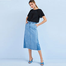 Load image into Gallery viewer, Navy Broderie Short Sleeve T-Shirt