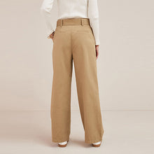 Load image into Gallery viewer, Camel Belted Wide Leg Trousers