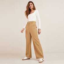Load image into Gallery viewer, Camel Belted Wide Leg Trousers