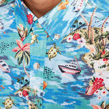 Load image into Gallery viewer, Blue Hawaii Printed Short Sleeve Shirt