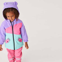 Load image into Gallery viewer, Pink/Purple Waterproof Colourblock Coat (3mths-6yrs)