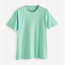 Load image into Gallery viewer, Aqua Blue Regular Fit Essential Crew Neck T-Shirt