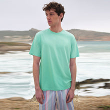 Load image into Gallery viewer, Aqua Blue Regular Fit Essential Crew Neck T-Shirt
