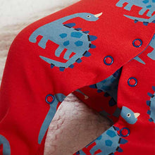 Load image into Gallery viewer, Red Dino 3 Pack Embroidered Baby Sleepsuits (0mth-18mths)
