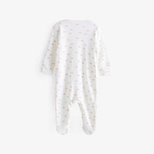 Load image into Gallery viewer, Cream 4 Pack Baby Printed Sleepsuits (0mth-12mths)