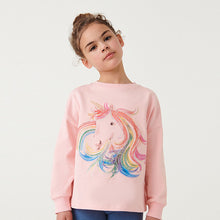 Load image into Gallery viewer, Pink Sequin Unicorn Long Sleeve Top (3-12yrs)