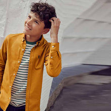 Load image into Gallery viewer, Ochre Yellow Long Sleeve Oxford Shirt (3-12yrs)