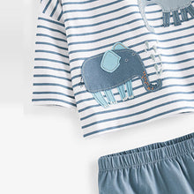 Load image into Gallery viewer, Blue Elephant 2 Piece Baby T-Shirt And Leggings Set (0mth-18mths)