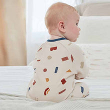 Load image into Gallery viewer, Cream Print  Baby Brushed Back Sweat Rompersuit (0mth-18mths)