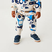 Load image into Gallery viewer, White/Blue Digger Jersey Joggers (3mths-5yrs)