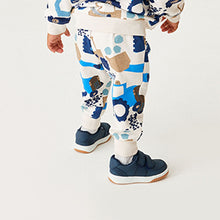 Load image into Gallery viewer, White/Blue Digger Jersey Joggers (3mths-5yrs)