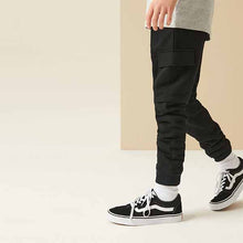 Load image into Gallery viewer, Black Cargo Cotton-Rich Joggers (3-12yrs)
