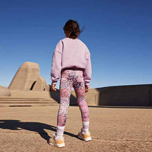 Load image into Gallery viewer, Lilac Purple/ Pink Pretty Floral Sweat Top And Sports Leggings Set (3-12yrs)