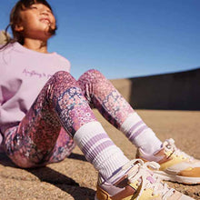 Load image into Gallery viewer, Lilac Purple/ Pink Pretty Floral Sweat Top And Sports Leggings Set (3-12yrs)