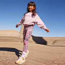 Load image into Gallery viewer, Lilac Purple/ Pink Pretty Floral Sweat Top And Sports Leggings Set (3-12yrs)