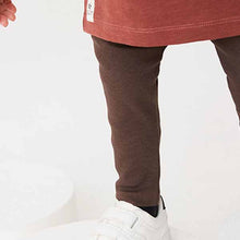 Load image into Gallery viewer, Rust/Brown Long Sleeve T-Shirt And Leggings Set (3mths-5yrs)