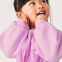 Load image into Gallery viewer, Purple Daisy Cord Printed Raglan Dress (3mths-6yrs)